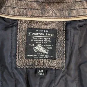 J. Crew | Jackets & Coats | J Crew Stockton Racer Brown Leather